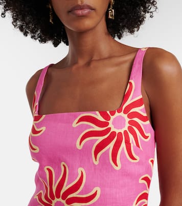 Vestido corto Clara de lino estampado | Cala de la Cruz