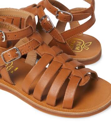 Sandalen Plagette Gladiator aus Leder | Pom d'Api