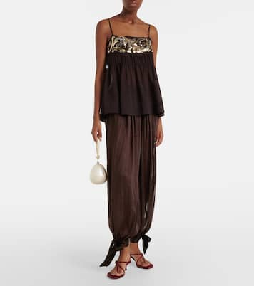 Sequined chiffon top | Xu Zhi