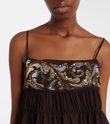 Sequined chiffon top | Xu Zhi