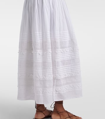 Vestido largo en mezcla de algodón con encaje | Polo Ralph Lauren