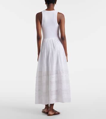 Vestido largo en mezcla de algodón con encaje | Polo Ralph Lauren