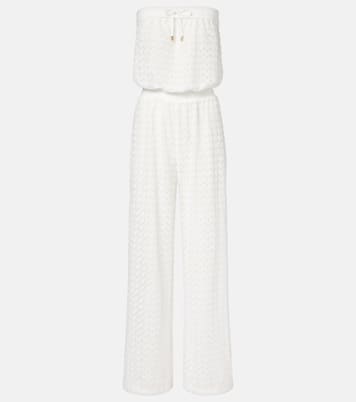 Viv sheer pointelle cotton-blend jumpsuit | Melissa Odabash