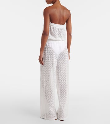Viv sheer pointelle cotton-blend jumpsuit | Melissa Odabash