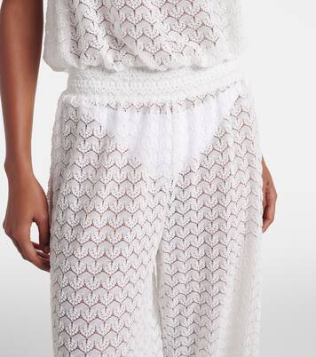 Viv sheer pointelle cotton-blend jumpsuit | Melissa Odabash