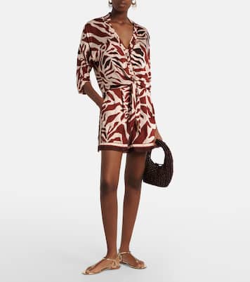 Bedruckte Shorts Isabelle aus Satin | Poupette St Barth