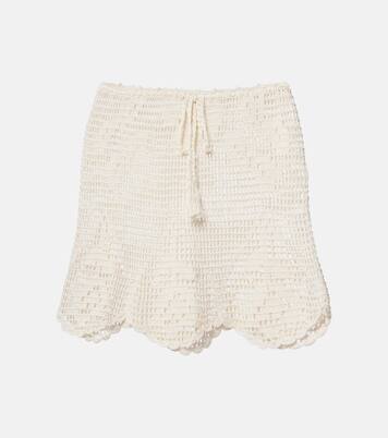 Rose crochet cotton miniskirt | Anna Kosturova