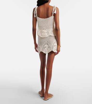 Rose crochet cotton miniskirt | Anna Kosturova