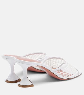 Lupita leather-trimmed mesh mules | Amina Muaddi