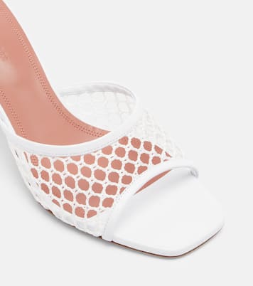Lupita leather-trimmed mesh mules | Amina Muaddi