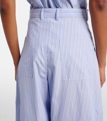 Paula's Ibiza striped cotton poplin wide-leg pants | Loewe
