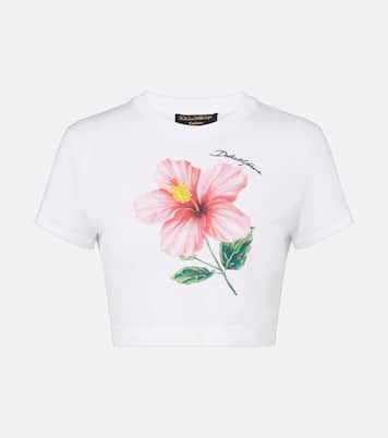 Bedrucktes Cropped-Top aus Baumwolle  | Dolce&Gabbana