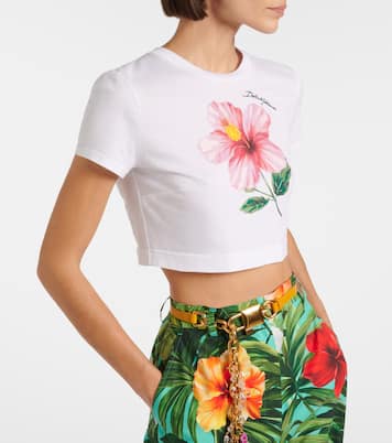 Bedrucktes Cropped-Top aus Baumwolle  | Dolce&Gabbana