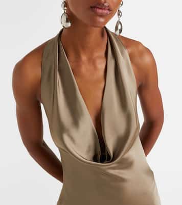 Abito lungo in raso halterneck | Norma Kamali