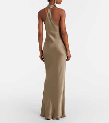 Abito lungo in raso halterneck | Norma Kamali