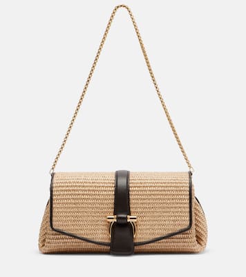 Ferragamo Mia Small raffia shoulder bag | Ferragamo