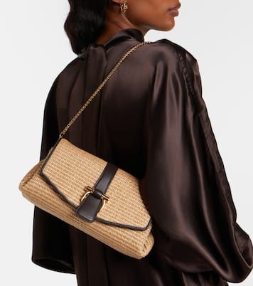 Ferragamo Mia Small raffia shoulder bag | Ferragamo