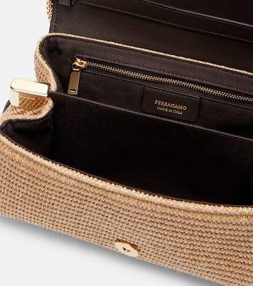 Ferragamo Mia Small raffia shoulder bag | Ferragamo