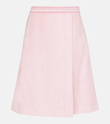 High-rise cotton-blend midi skirt | Miu Miu