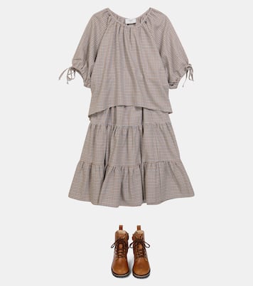 Houndstooth cotton and wool skirt | Paade Mode