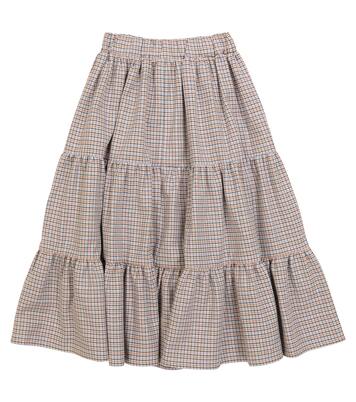 Houndstooth cotton and wool skirt | Paade Mode