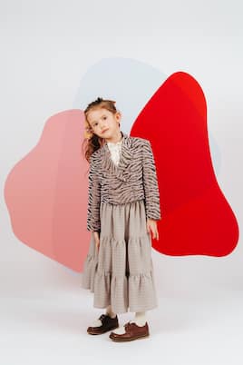 Houndstooth cotton and wool skirt | Paade Mode