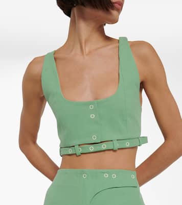 Cropped-Top aus Baumwoll-Canvas | Ganni