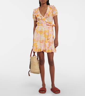 Robe portefeuille Aude à fleurs | Poupette St Barth