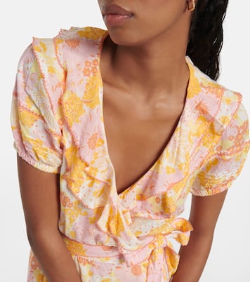 Robe portefeuille Aude à fleurs | Poupette St Barth