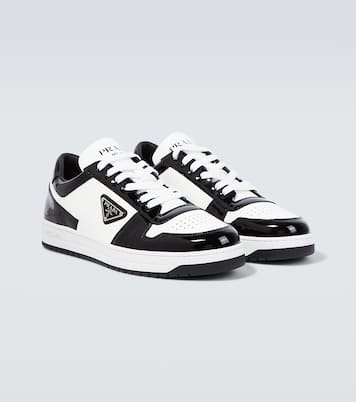 Downtown leather low-top sneakers | Prada