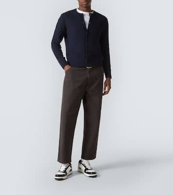 Downtown leather low-top sneakers | Prada
