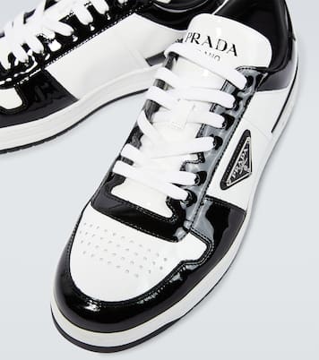 Downtown leather low-top sneakers | Prada