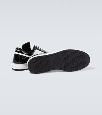 Downtown leather low-top sneakers | Prada