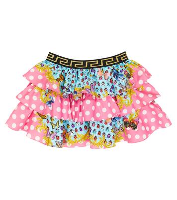 Butterflies printed cotton skirt | Versace Kids