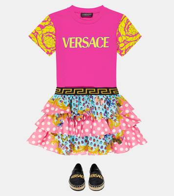 Butterflies printed cotton skirt | Versace Kids