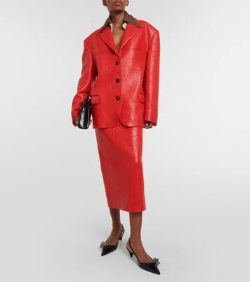 Leather pencil skirt | Prada