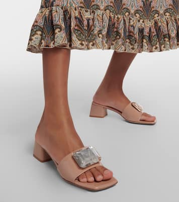 Verzierte Pantoletten Jaipur 55 aus Lackleder | Gianvito Rossi