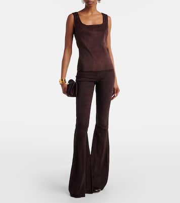 High-Rise-Schlaghose Cherilyn aus Veloursleder | Stouls