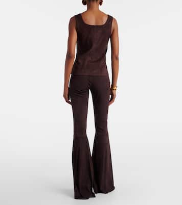 High-Rise-Schlaghose Cherilyn aus Veloursleder | Stouls