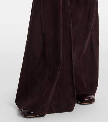 High-Rise-Schlaghose Cherilyn aus Veloursleder | Stouls
