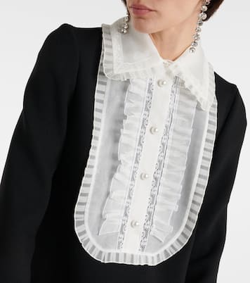 Organza-trimmed crêpe minidress | Dolce&Gabbana