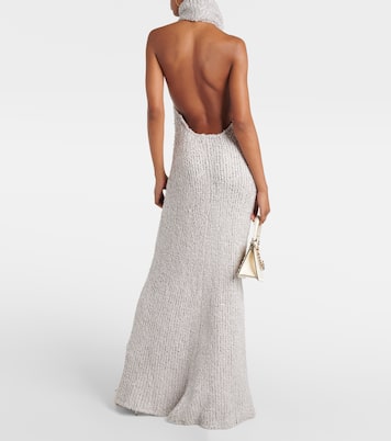 Turtleneck silk bouclé maxi dress | Valentino