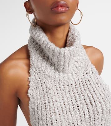 Turtleneck silk bouclé maxi dress | Valentino