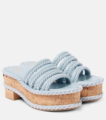 VLogo Summerblocks leather platform mules | Valentino Garavani