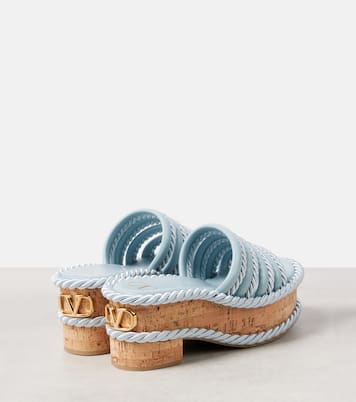 VLogo Summerblocks leather platform mules | Valentino Garavani
