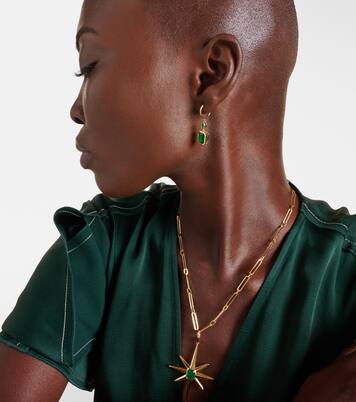 Illusion 18kt gold drop earrings with emeralds | Shay Jewelry