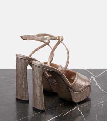 Karli 125 glitter platform sandals | Jimmy Choo