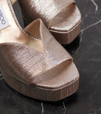 Karli 125 glitter platform sandals | Jimmy Choo