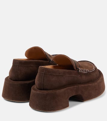 Suede platform penny loafers | JW Anderson