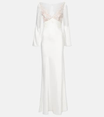 X Christopher Kane Robe aus Satin mit Spitze | Self-Portrait